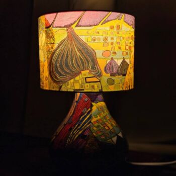 Klimt 'The Kiss' Table Lamp: Abstract Decoupage Night, 10 of 10