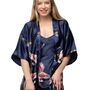 Two Pcs Satin Belted Lace Robe Set Night Wear, thumbnail 4 of 12