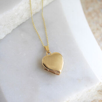 9ct Solid Gold Heart Locket Necklace, 2 of 8