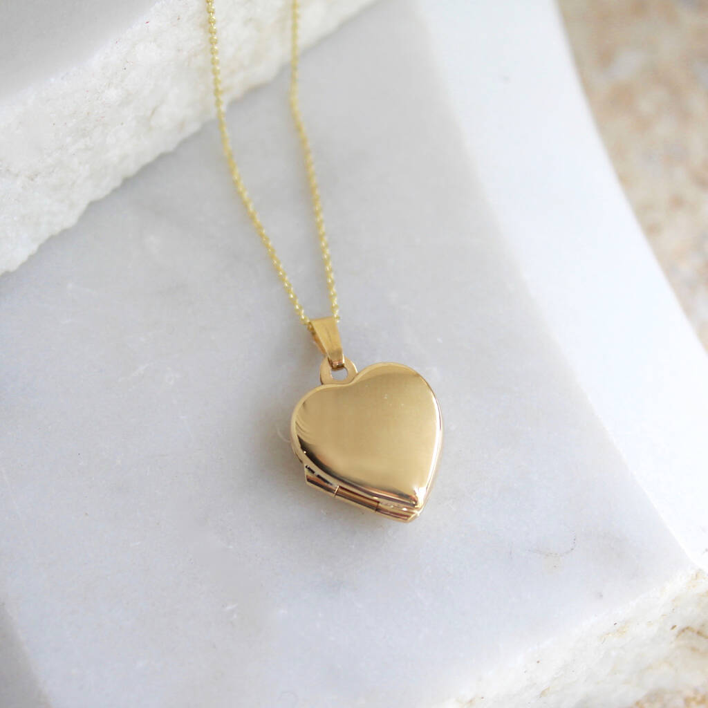 9ct Solid Gold Heart Locket Necklace By Lime Tree Design ...