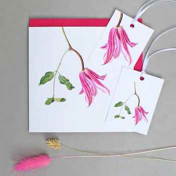 Gift Tags With Clematis Illustration, 5 of 5
