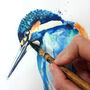 Inky Kingfisher Outdoor Cushion For Garden Furniture, thumbnail 4 of 9