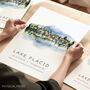 USA Travel Landmarks Print Of Lake Placid New York, thumbnail 1 of 7