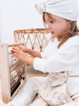 Personalised Wooden Cream Abacus Toy, 2 of 6