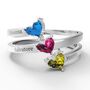 Heart Birthstone Sterling Silver Name Ring, thumbnail 1 of 5