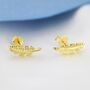Sterling Silver Dainty Little Feather Stud Earrings, thumbnail 6 of 12
