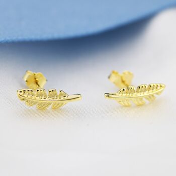Sterling Silver Dainty Little Feather Stud Earrings, 6 of 12