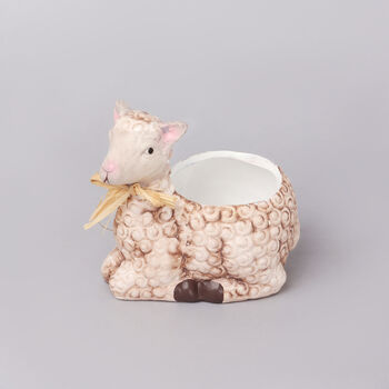 G Decor Cute Small Ceramic Sheep Planter, 2 of 3