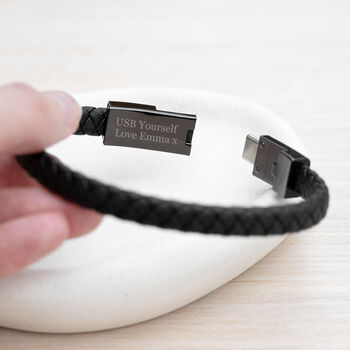 Personalised Men's Secret Message Usb Cable Bracelet, 8 of 12