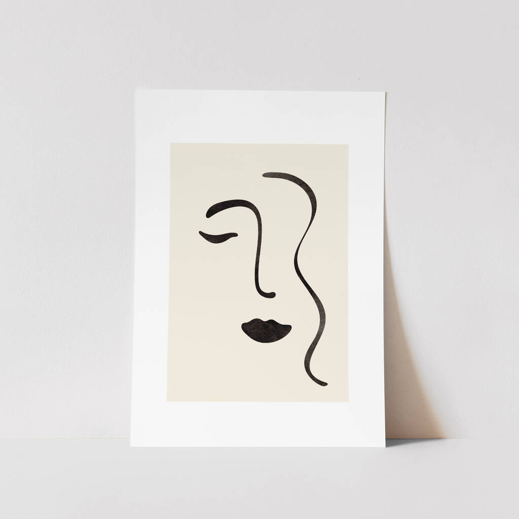 Abstract Face Art Print By Palm & Wild