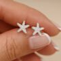 Sterling Silver Dainty Starfish Stud Earrings, thumbnail 1 of 6