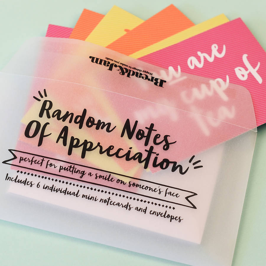 'random notes of appreciation' notecards by bread & jam ...