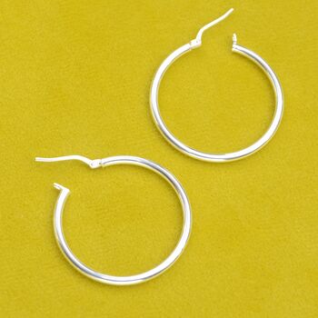 Sterling Silver Medium Hoop Earrings, 2 of 4