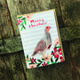 Festive Partridge Bird Christmas Card Blank Inside, thumbnail 1 of 5