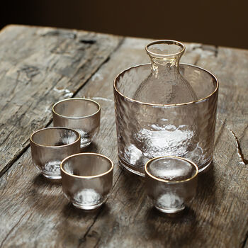 Glass Sake Set Six Pieces, 2 of 8