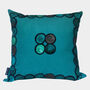 Ombre Circle Velvet Cushion Turquoise, thumbnail 1 of 4