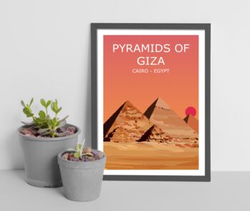 Pyramids Of Giza Egyptian Landscape Art Print, 2 of 4
