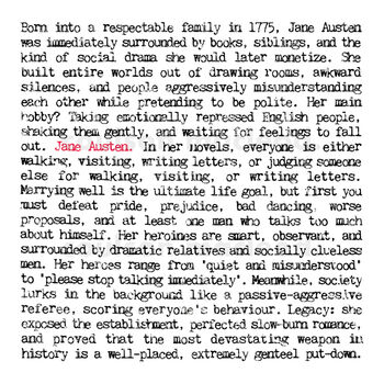 Jane Austen Greeting Card For Book Lovers, 2 of 6