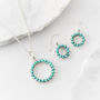 Halo Radiance Turquoise Drop Earrings Silver, thumbnail 4 of 12