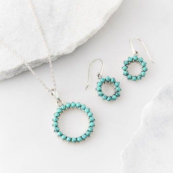 Halo Radiance Turquoise Drop Earrings Silver, 4 of 12