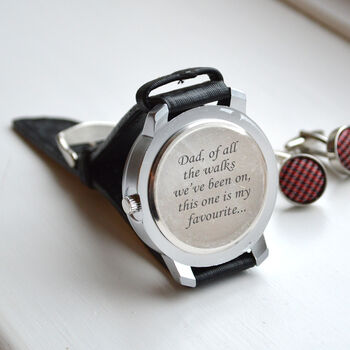 Personalised Engraved Wrist Watch With Grey Numbers, 2 of 3