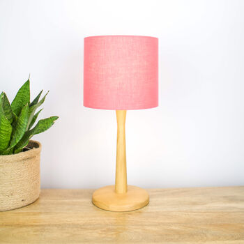 Linen Coral Pink Lampshade, 4 of 9