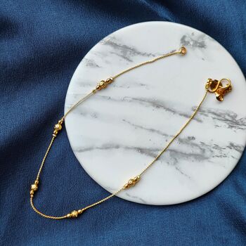 Golden Brass Thread Slim Foot Payal Anklet, 5 of 7