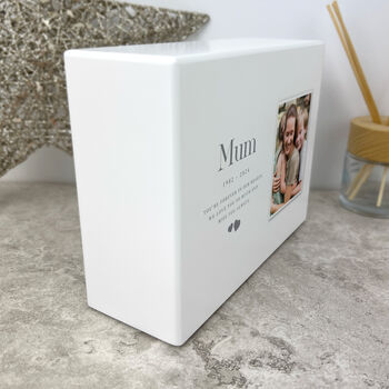 Personalised Heart Photo Cremation Urn For Ashes 1090ml, 5 of 10