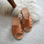 Leather Open Toe Women's Slippers/ Homiee Studio, thumbnail 3 of 5