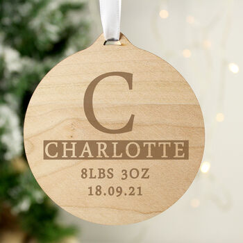 Personalised Initial Round Wooden Decoration, 3 of 4