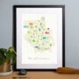 Personalised Cambridgeshire Map: Add Favourite Places, thumbnail 1 of 3