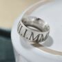 Roman Numerals 10mm Wide Personalised Silver Ring, thumbnail 1 of 11