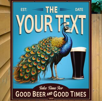 The Peacock Inn, Personalised Bar Sign, 7 of 12