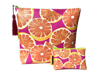 Oranges Vegan Leather Cosmetic Bag, 5 of 5