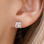 Sterling Silver Plated Square Crystal Stud Earrings, thumbnail 1 of 6