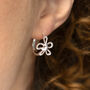 Sterling Silver Molten Flower Hoop Earrings, thumbnail 1 of 8