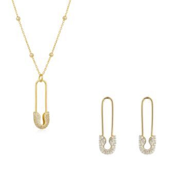 Sterling Silver Pave Safety Beaded Set, 3 of 5