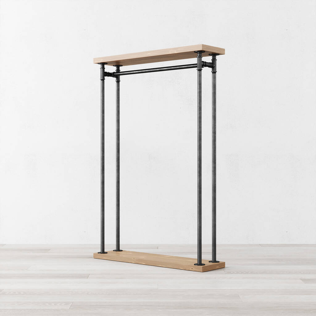 Eden Industrial Style Wood Clothes Rail By CosyWood