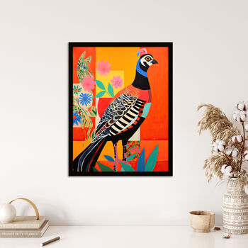 Party Pheasant Bright Colourful Bird Wall Art Print, 4 of 6