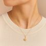 Personalised Daffodil Pendant In Gold Plated Silver – March Birth Flower, thumbnail 2 of 8