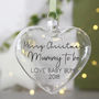 Mum To Be Glass Christmas Bauble Keepsake, thumbnail 1 of 3