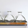 Copper Tray With Three Glass Bottle Vases, thumbnail 3 of 3