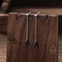Black Cz Droplet Dangle Stud Earrings, thumbnail 1 of 12