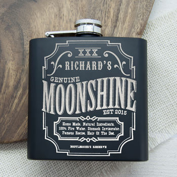 Personalised Moonshine Vintage Hip Flask, 2 of 2