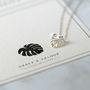 Monstera Leaf Sterling Silver Necklace, thumbnail 1 of 10
