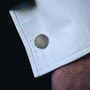 Personalised Round Silver Coordinate Cufflinks, thumbnail 2 of 5