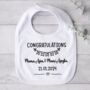 Congratulations On Your Wedding Personalised Baby Bib, thumbnail 4 of 6