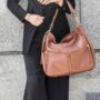 Lennox Tan Leather Handbag, thumbnail 4 of 10