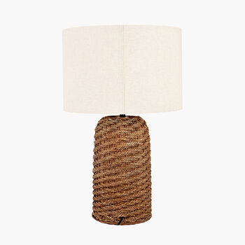 Brown Woven Seagrass Table Lamp, 6 of 11