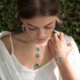 Large Round Emerald Turquoise Lagoon Adjustable Ring, thumbnail 4 of 8